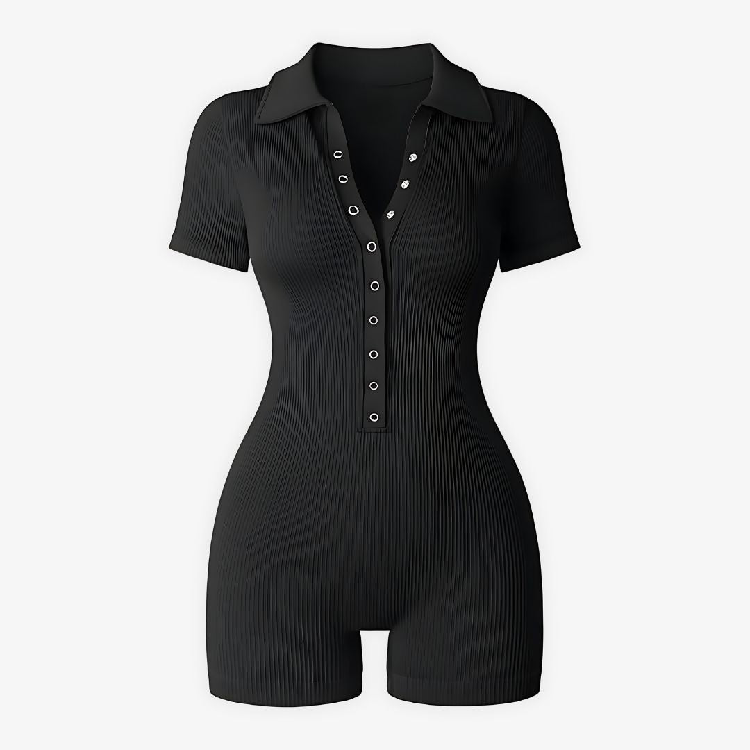 ShapeChic™ Shaping Polo Romper